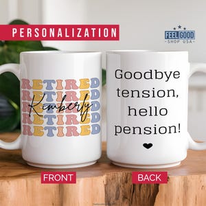 Personalized Retirement Coffee Mug, Custom Retirement Gifts for Women, Officially Retired Cup for Her, Happy Retirement Mug for Coworker