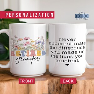 Personalized Retirement Coffee Mug, Custom Retirement Gifts for Women, Officially Retired Cup for Her, Happy Retirement Mug for Coworker