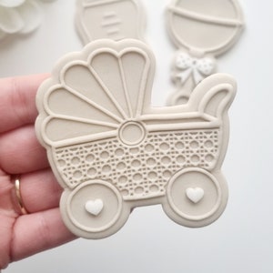 Baby Rattan Pram Raised Cookie Stamp/Debosser & Cutter