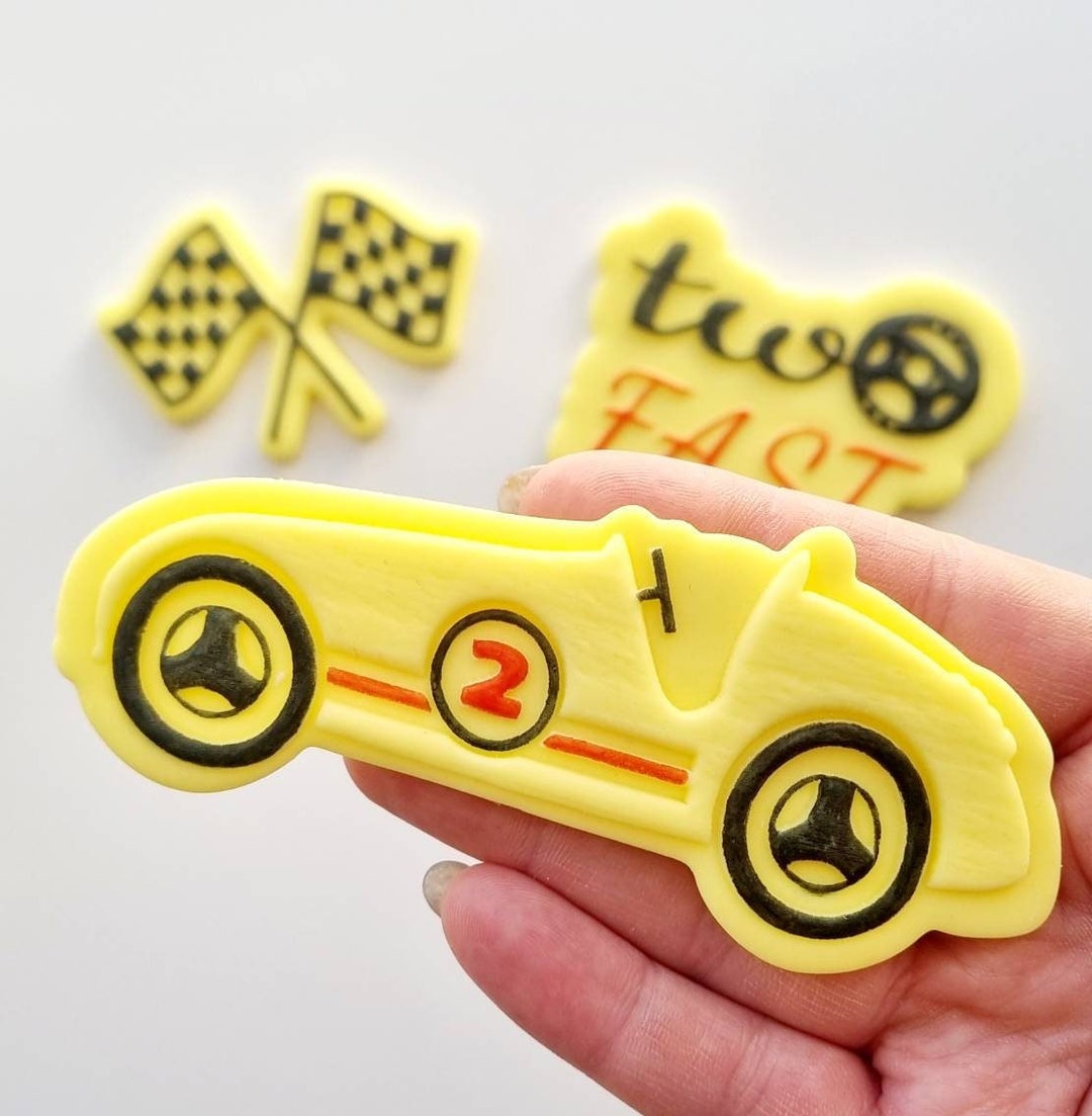 Custom Cookies Two Fast Two Fast Race Car Raised Cookie Stamp/fondant Debosser & Cutter - Etsy