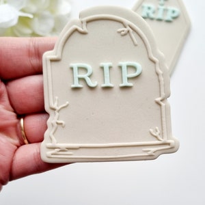 RIP Tombstone/Gravestone Raised Cookie Stamp/Debosser & Cutter