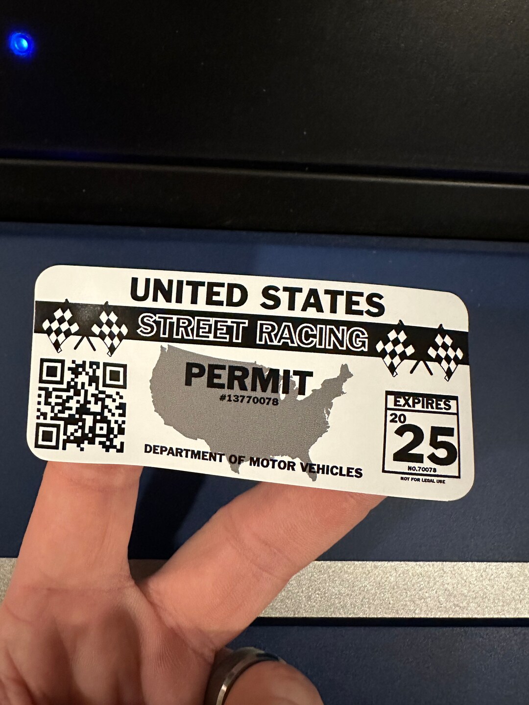 United States Street Racing Permit Car Vinyl Decal Funny Sticker Etsy