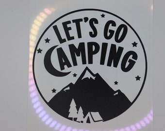 Let's go camping vinyl decal - Window decal