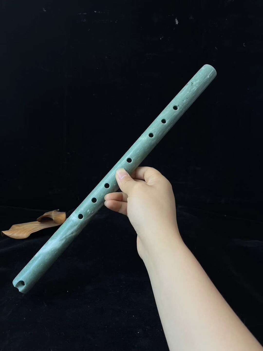 Natural Green Jade Carving Recorder Xiao Eight hole Short - Etsy