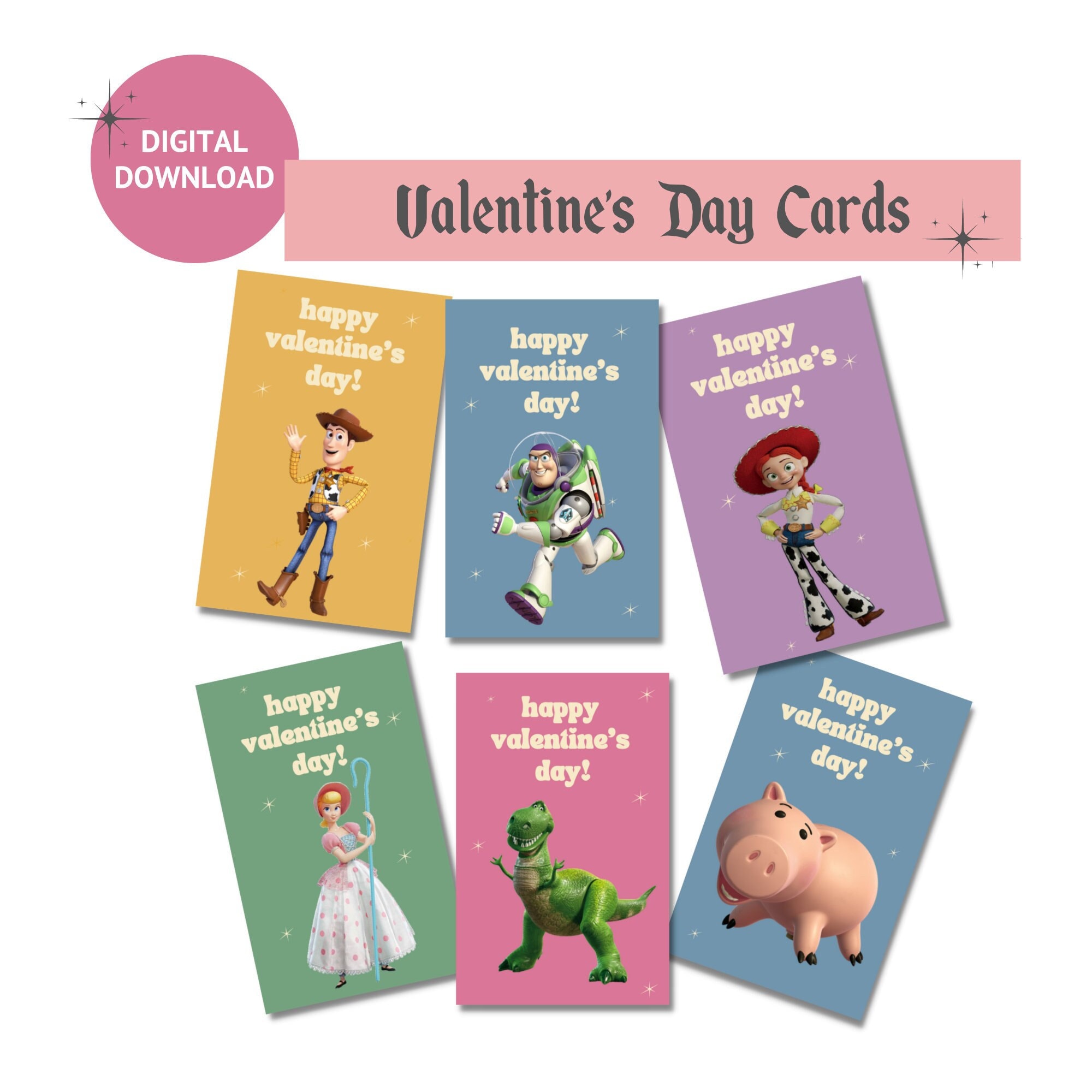 Toy Story Woody Buzz Lightyear Valentine's Day Cards Etsy