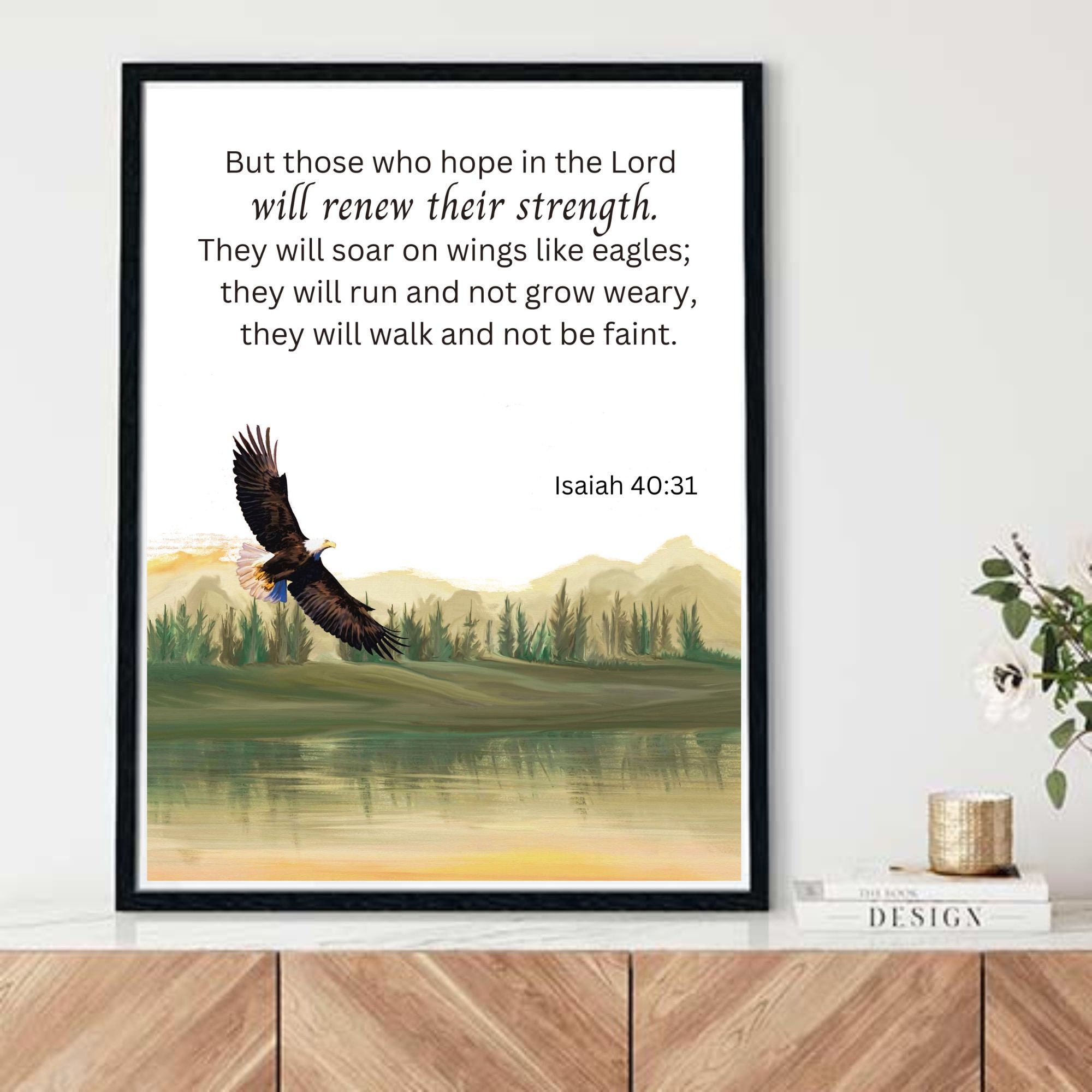 Isaiah 4031 Soar on Wings Like Eagles Bible Verse Printable Wall Art, Christian Downloadable