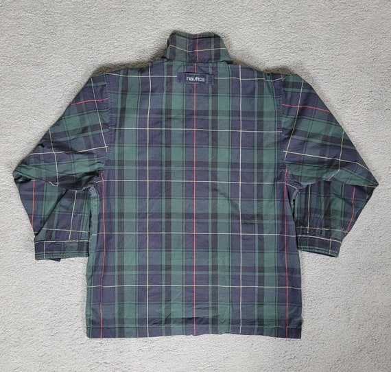 Vintage Nautica Jacket | Blue Green Plaid Reversi… - image 2