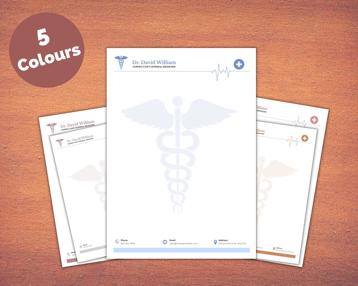 Doctor Letterhead, Printable Letterhead, Custom Letterhead, Custom