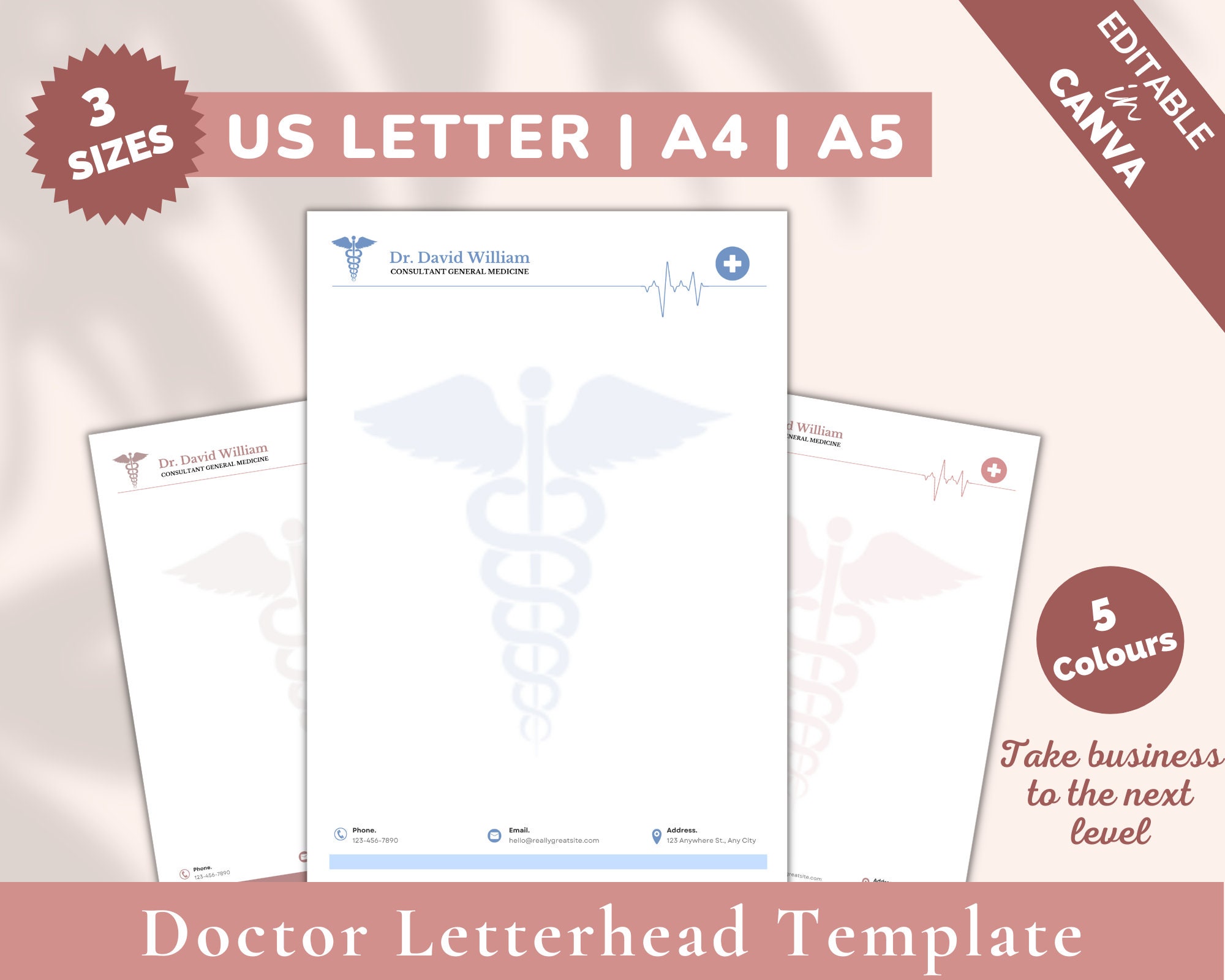 Doctor Letterhead Printable Letterhead Custom Letterhead - Etsy Ireland