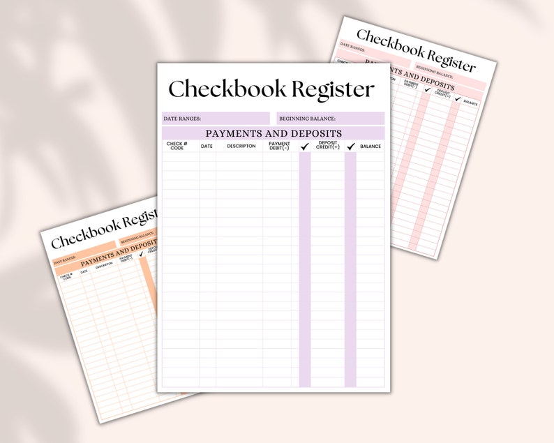 Checkbook Register,checkbook Balance,checkbook Template,checkbook Log