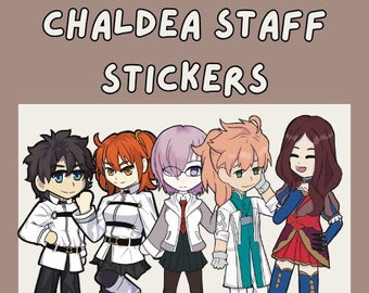 Chaldea Staff and Masters Sticker set - Fate Grand Order  - Gudao, Gudako, Ritsuka Fujimaru, Mash, Doctor Romani, Da Vinci - Anime Fan Art