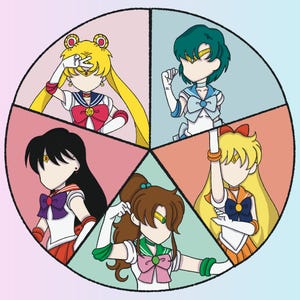 Sailor Moon Sticker Set - Mercury Mars Jupiter Venus