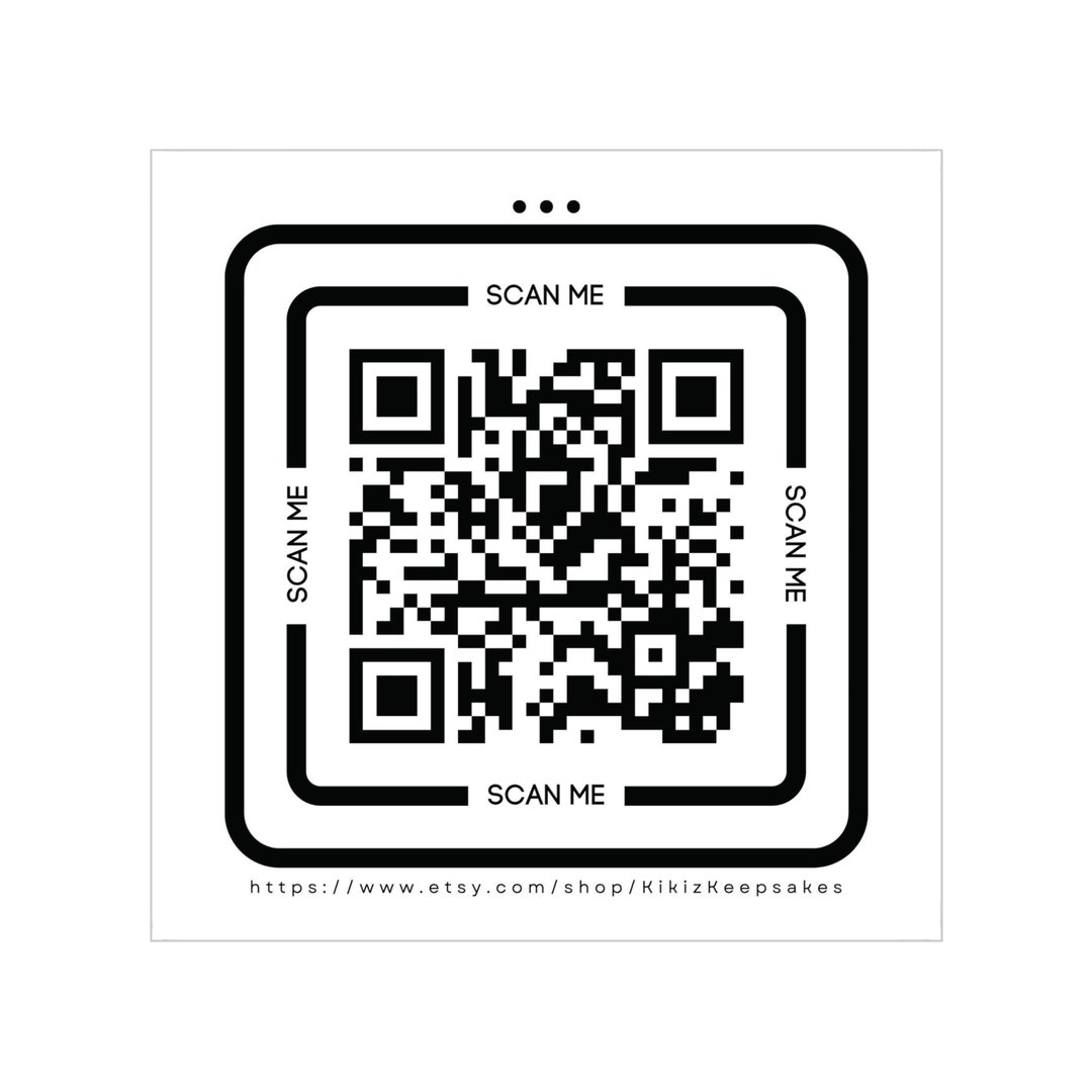 Scan Me QR Code Stickers, Square Transparent Outdoor Stickers, Water