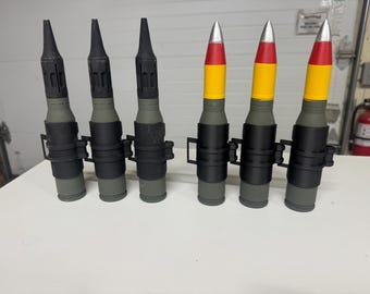 3D Printed 25mm Ammo Replica Set: M791 APDS-T & M792 HEI-T