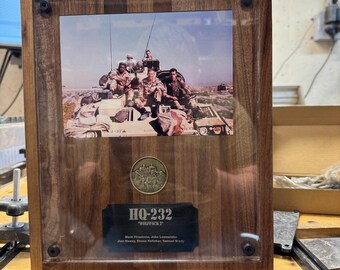 Custom wood and Brass Photo Plaque: Personalized Engraved Keepsake