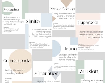 Figurative Language Posters ELA Bulletin Board Set Brights - Etsy