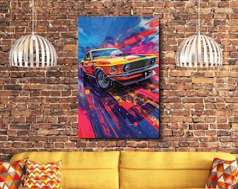 1969 Ford Mustang with Racing Stripes