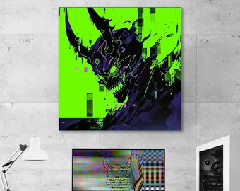 Cyber Glitch Monster - Canvas Art - Ready to Hang