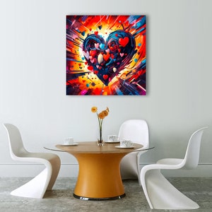 Collision of Hearts #1 - Canvas Art - Ready to Hang
