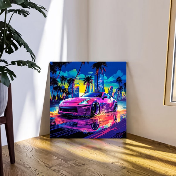 Nissan 370Z in Motion - Canvas Art - Ready to Hang