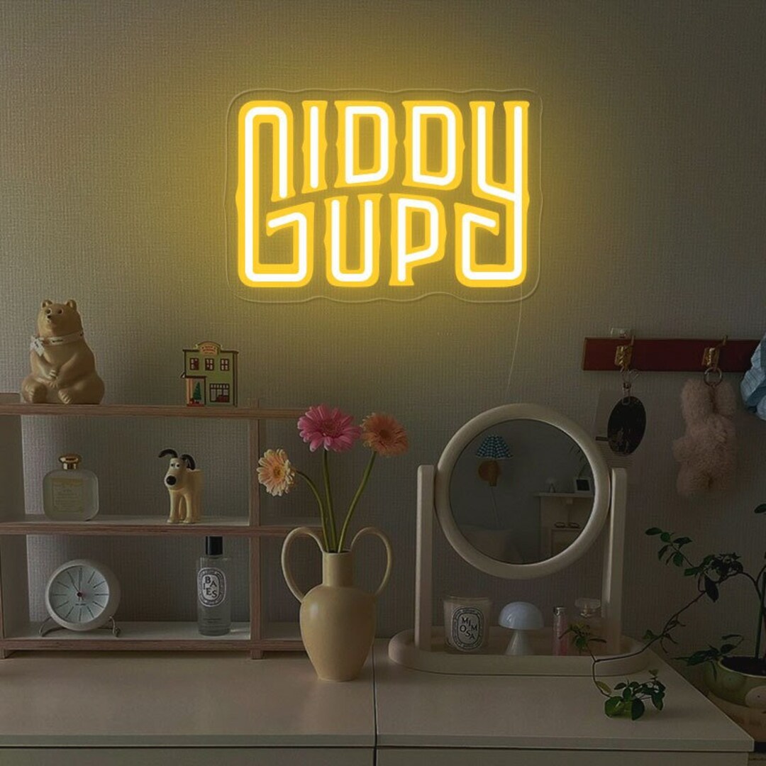 GIDDY UP Neon Sign Retro Neon Sign Decor Personalized Neon Etsy UK