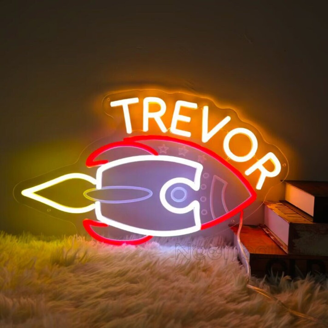 Custom Name Neon Sign Rocket Neon Sign Kids Space Room Decor