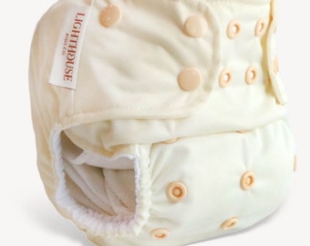Recycled Pocket Cloth Diaper - Easy Stuff - Sugar Cream - Insert NOT Included