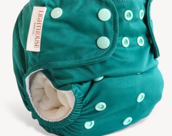 Recycled Pocket Cloth Diaper - Easy Stuff - Seafarer - Insert NOT Included