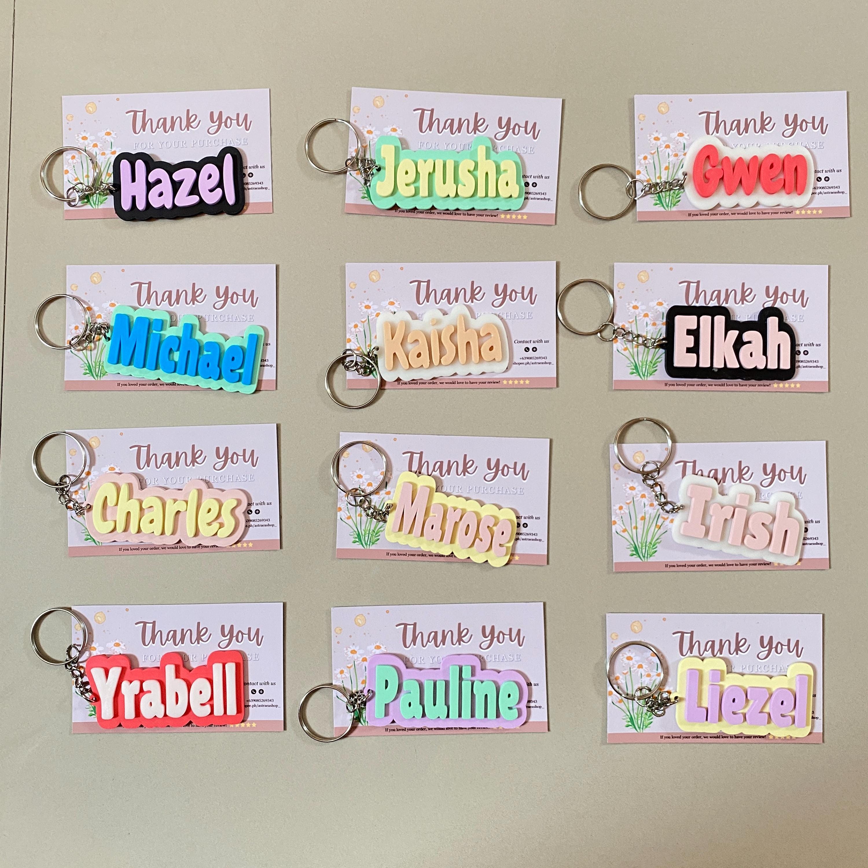 Personalized Name Keychain 3D Print - Etsy