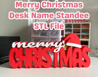 STL-Datei für Namensschild „Frohe Weihnachten“