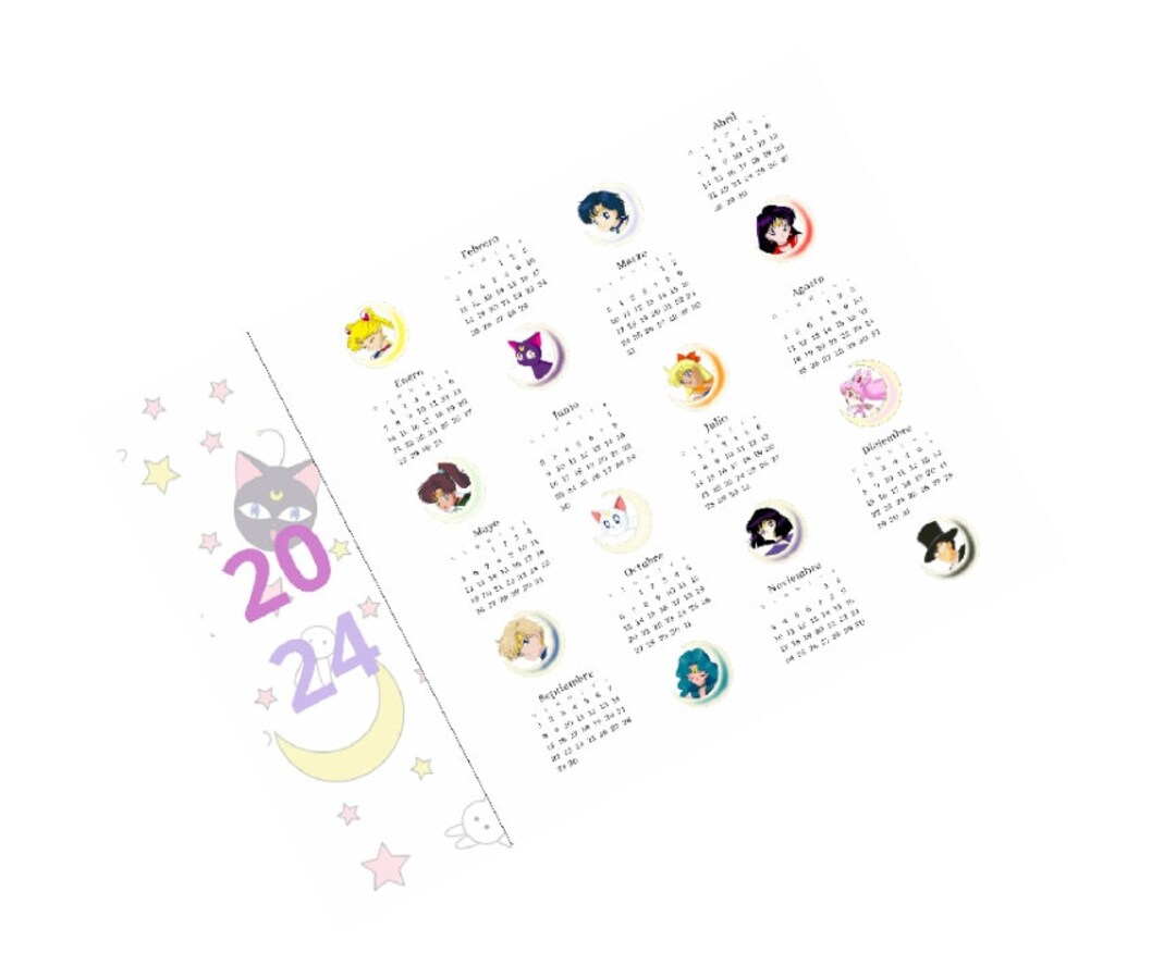 Sailor Moon Calendario 2025 Listo Para Imprimir En Pdf En Español