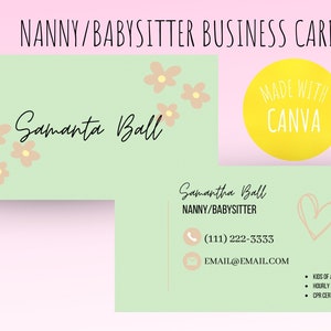 Carte de visite nounou/baby-sitter