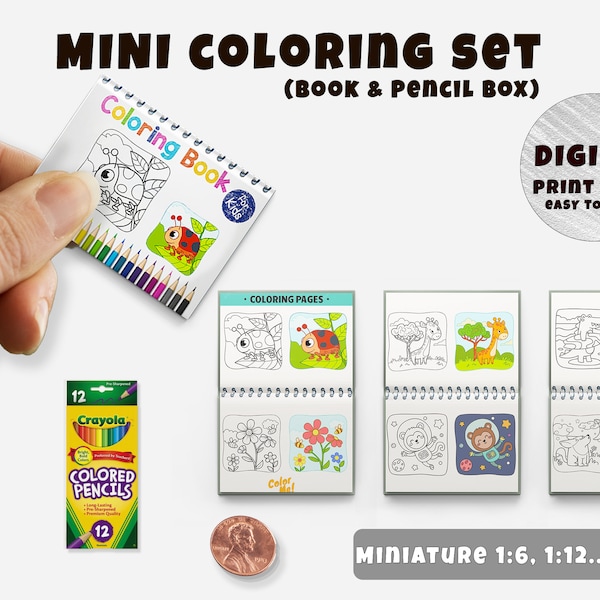 Dollhouse Miniature Coloring Books - Etsy