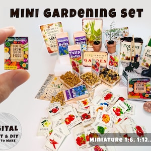 Miniatur Garten Set (1:6, 12..), Instant Download | Miniatur | Sammlerstücke | Puppenstube | Diorama