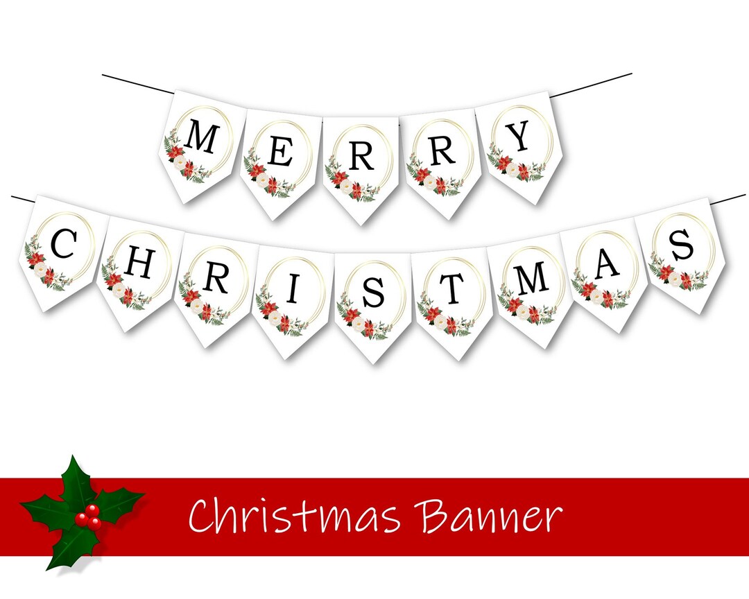 Printable Christmas Banner Includes Entire Alphabet and Numbers Etsy