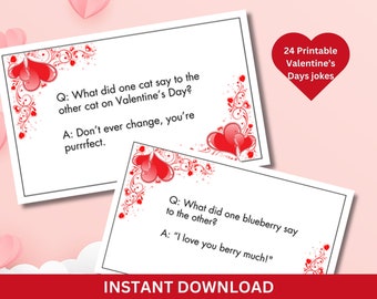 24 Printable Valentine's Day Jokes: A Collection of Laughs and Love!", Lunch joke notes for kids