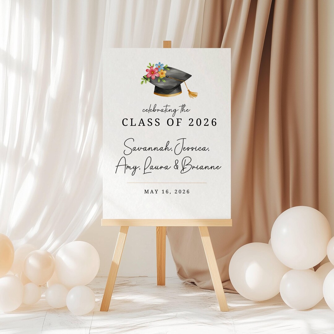 Congratulations Class Sign Printed Graduation Party Welcome Sign, Congratulations Multiple Grad ...