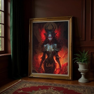 Lilith Art Print: Dark Feminine Energy, Occult Goddess, Shadow Work Decor