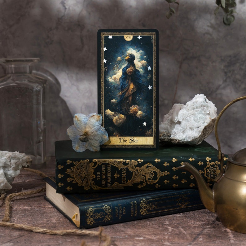 Erethereal Shadow Work Tarot Deck 78 Tarot Cards, Dark Vintage Witch Ethereal Gold Foil Edges, Oracle Card Deck, Indie Beginner Divination image 8