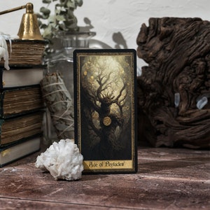 Erethereal Shadow Work Tarot Deck 78 Tarot Cards, Dark Vintage Witch Ethereal Gold Foil Edges, Oracle Card Deck, Indie Beginner Divination image 3