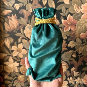 Velvet Tarot Bags: Emerald Green or Obsidian Black, Gold Tassels image 6