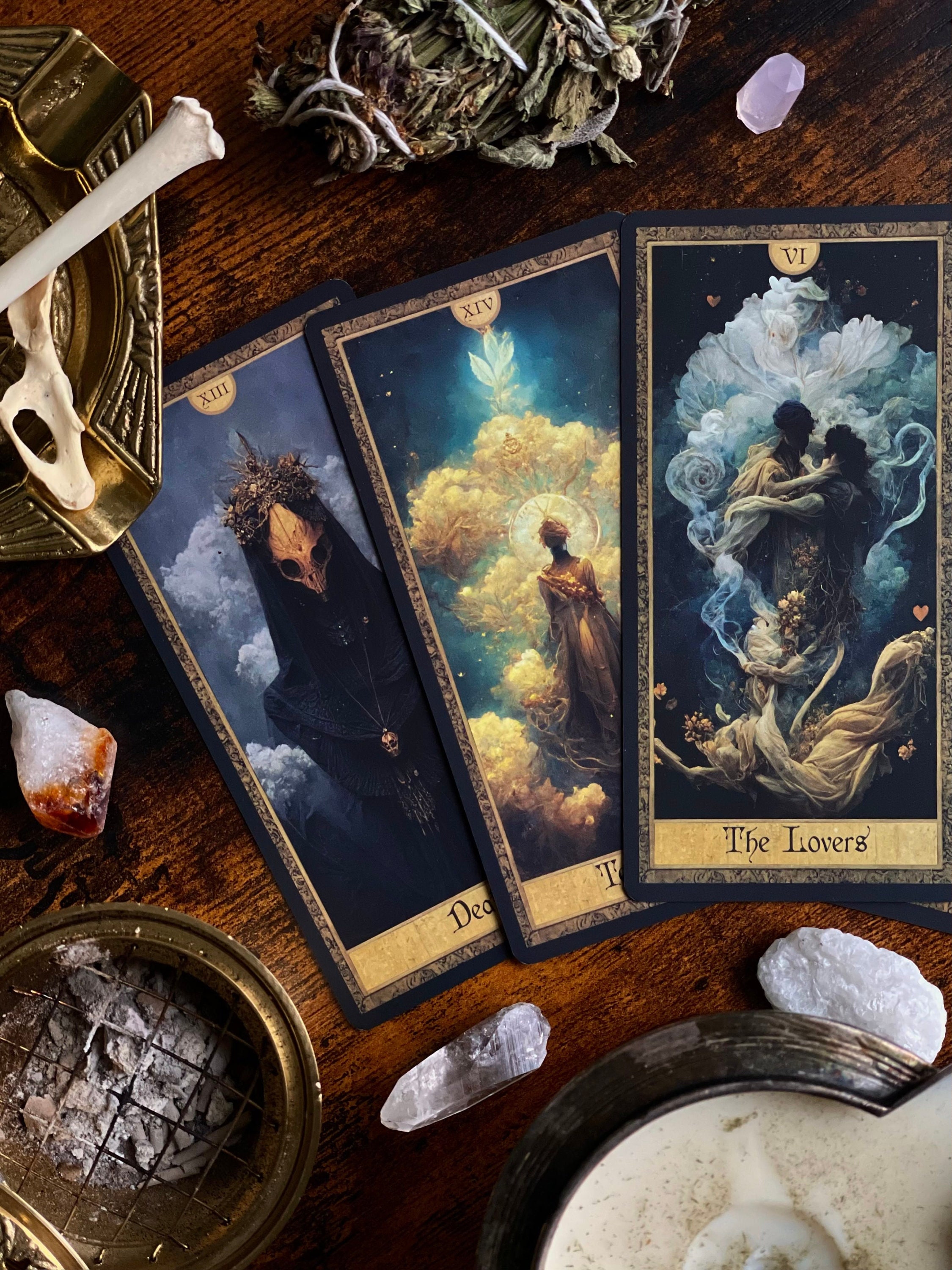 Erethereal Gilded Tarot Deck ™ 78 Tarot Cards Dark Vintage Etsy Australia