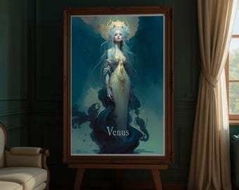 Venus Art Print: Dark Divine Feminine, Witchy Goddess Decor