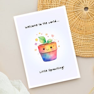 Little Sprout Welcome Baby Card Little Sproutling Baby Gift New Baby Gift Girl Boy  Congratulations Wishes for Baby Welcome to the Family