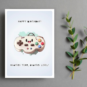 Birthday Card Another Level Funny for Her Him Best Friend Teenage Nephew Son Boyfriend Birthday Gift Punny Card 13th 16th 18th 21st Gamer