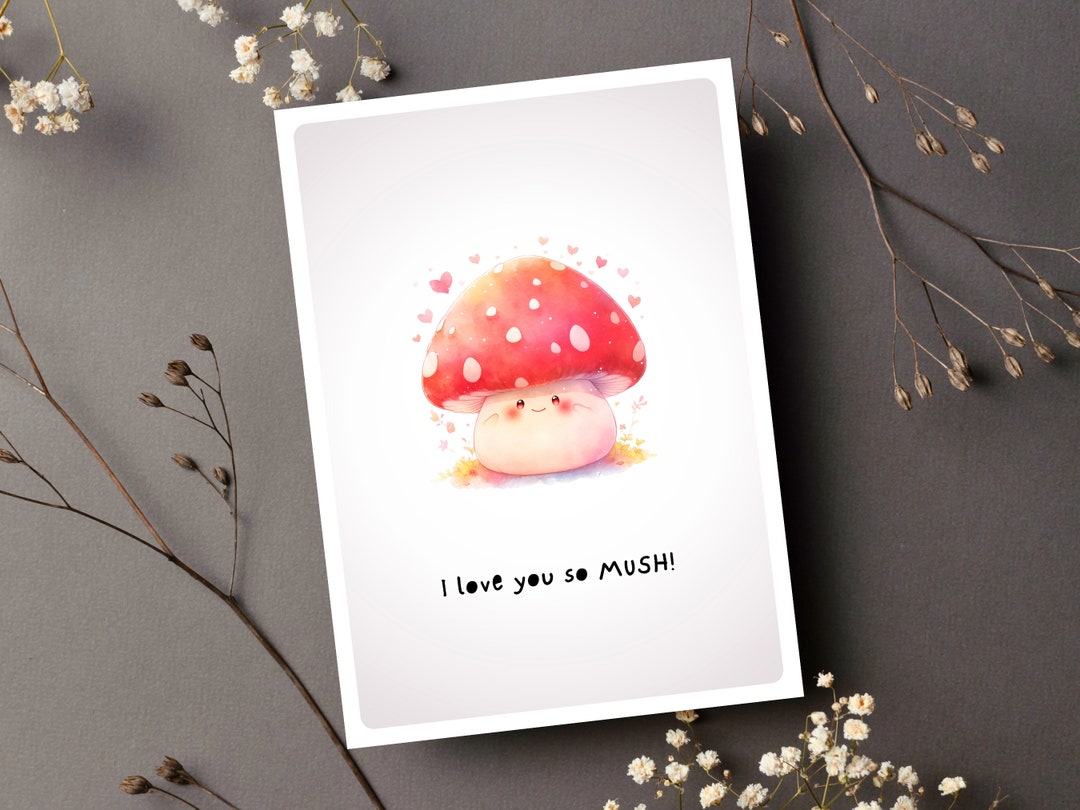 Mushroom Card Unique Anniversary Card Love Friendship to Boyfriend ...