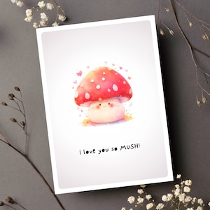 Mushroom Card Unique Anniversary Card Love Friendship to Boyfriend Husband Wife Girlfriend Just Because Cute Best Friend BFF Gift Comfort