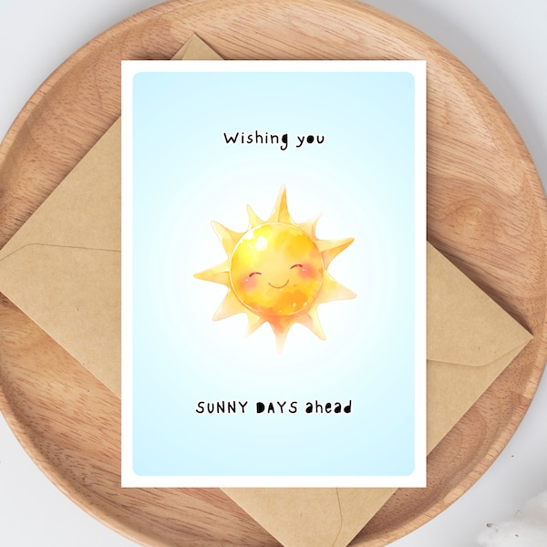 Sympathy Card Wishing You Sunny Days Ahead Under the Weather Recovery Wishes Card Feel Better Soon Gift for Sick Friend Funny Get Well Soon