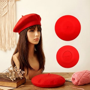 Basco rosa strutturato di alta qualità - Elegante cappello in feltro resistente per donna, copricapo in stile francese chic - Accessorio di moda di alta qualità che mantiene la forma