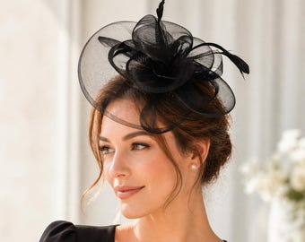 Kentucky Derby Fascinator Hat for Women, Mesh Floral Headband, Tea Party Wedding Cocktail Church Headpiece